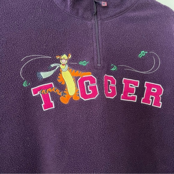 Vintage Disney Winnie The Pooh Embroidered Tigger Fleece in Purple size 2X - Picture 6 of 13